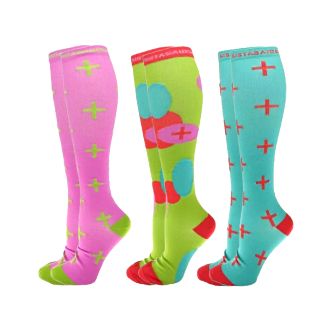 Late/Early: Amethyst Cross Compression Socks - Sistasaidso+