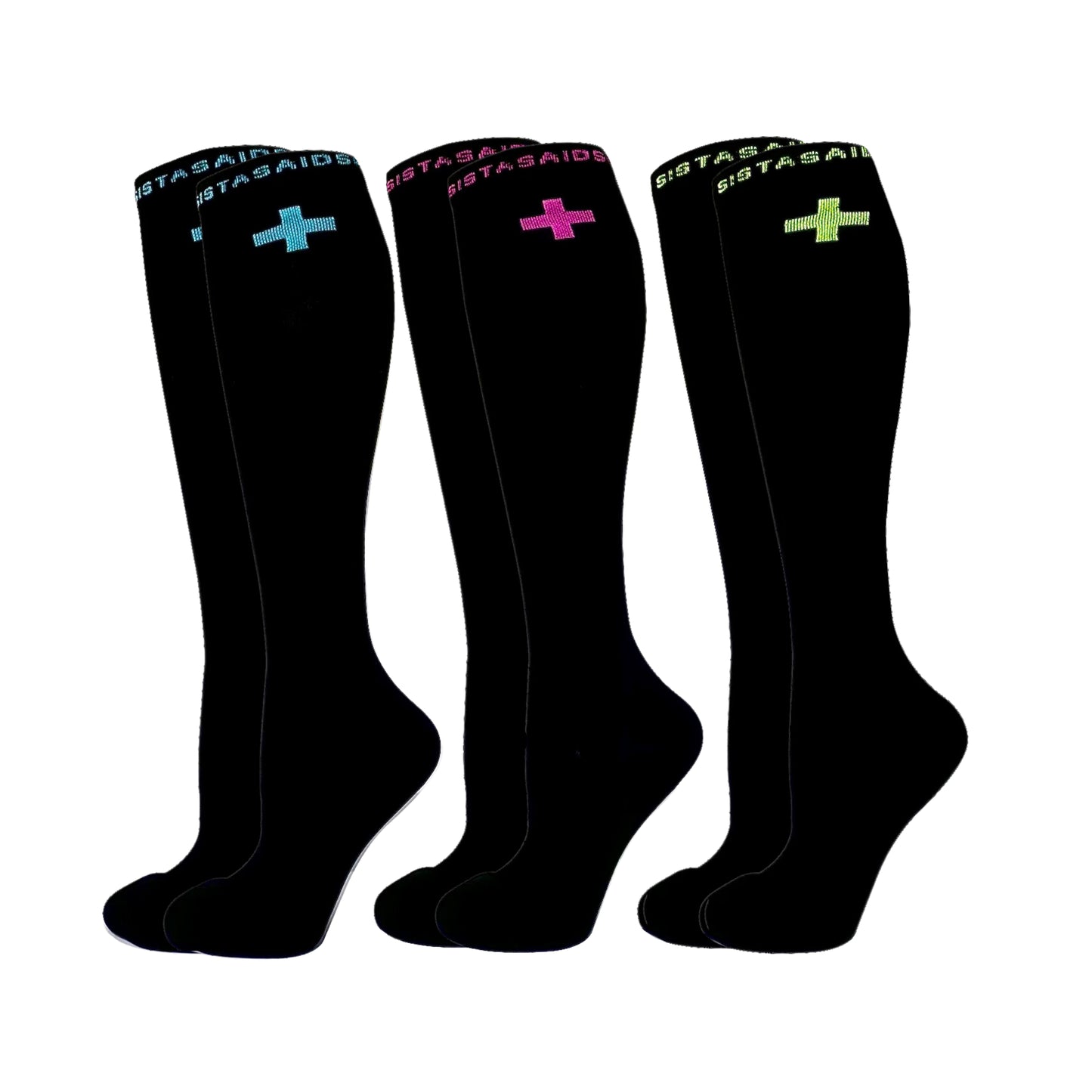 Night Shift Neon Light Compression Socks 3-Set