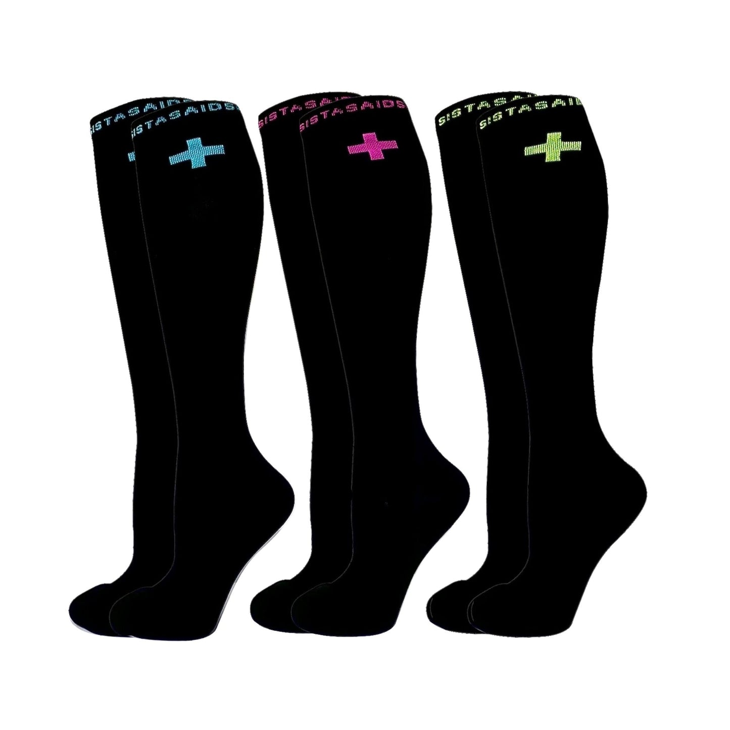 Night Shift Neon Blue Compression Socks