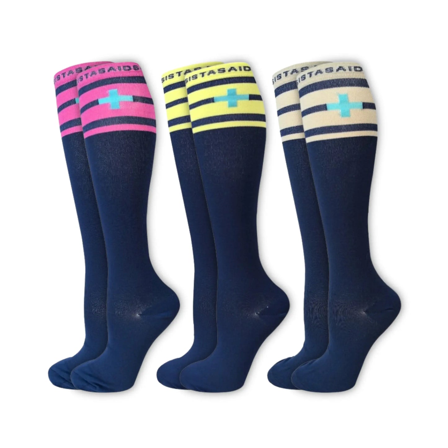 Handover Navy High Top Compression Socks 3-Set
