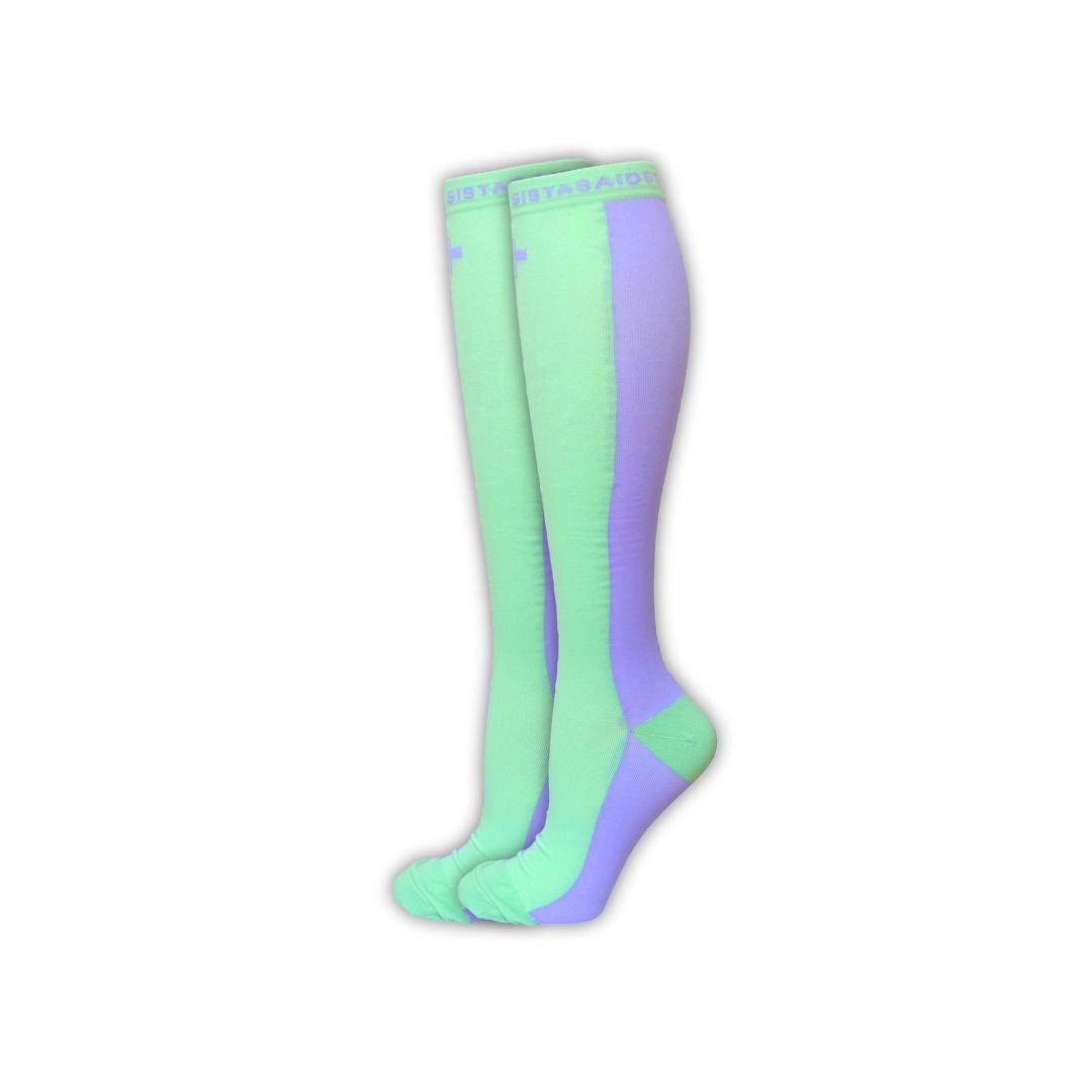 In-Charge Mint/Lilac Two-Tone Compression Socks