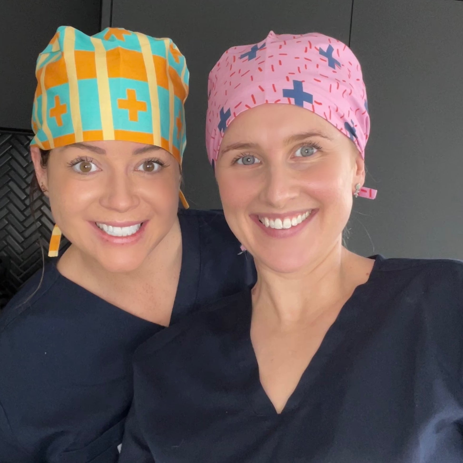 Buy Sistasaidso+ 3-Set 'In-Charge: Aqua Blue/Sand/Mandarin' Scrub Caps Online - Sistasaidso+
