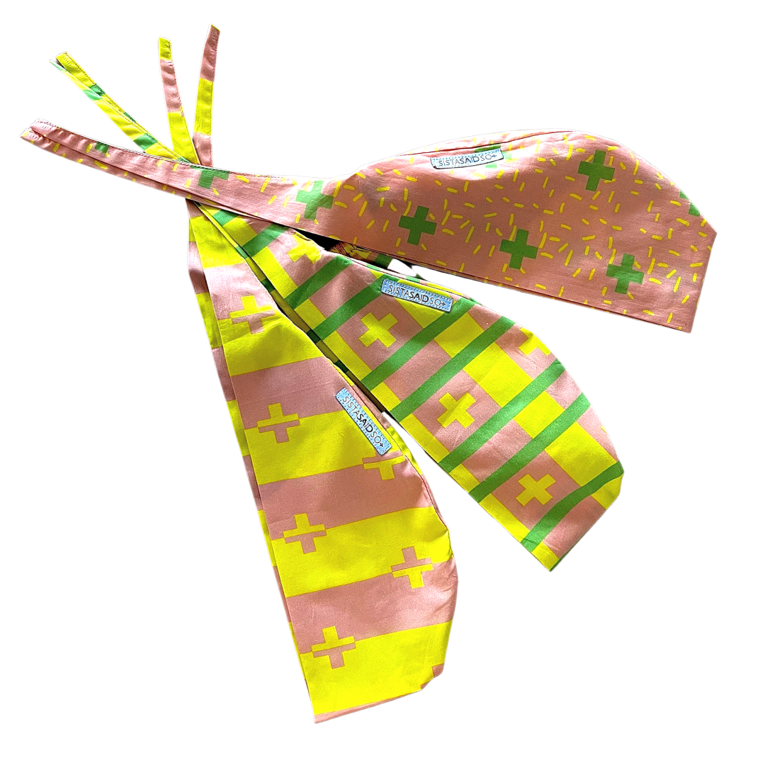 Buy Sistasaidso+ 3-Set 'In-Charge:Powder Pink/Apple Green/Mellow Yellow' Scrub Caps Online - Sistasaidso+