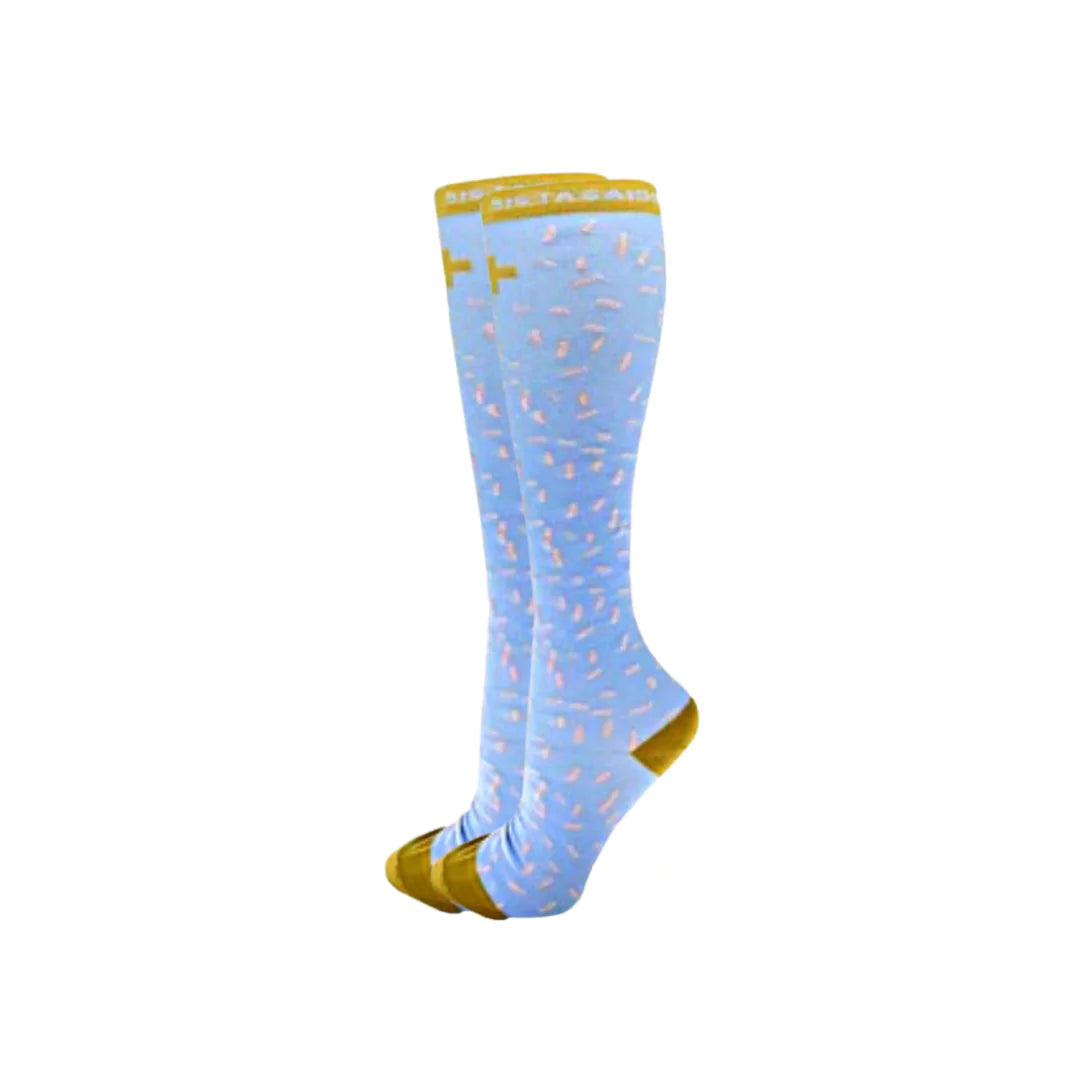 In-Charge: Sleepy Blue Freckle Compression Socks - Sistasaidso+
