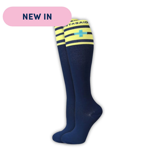 Handover Navy/Yellow High Top Compression Socks