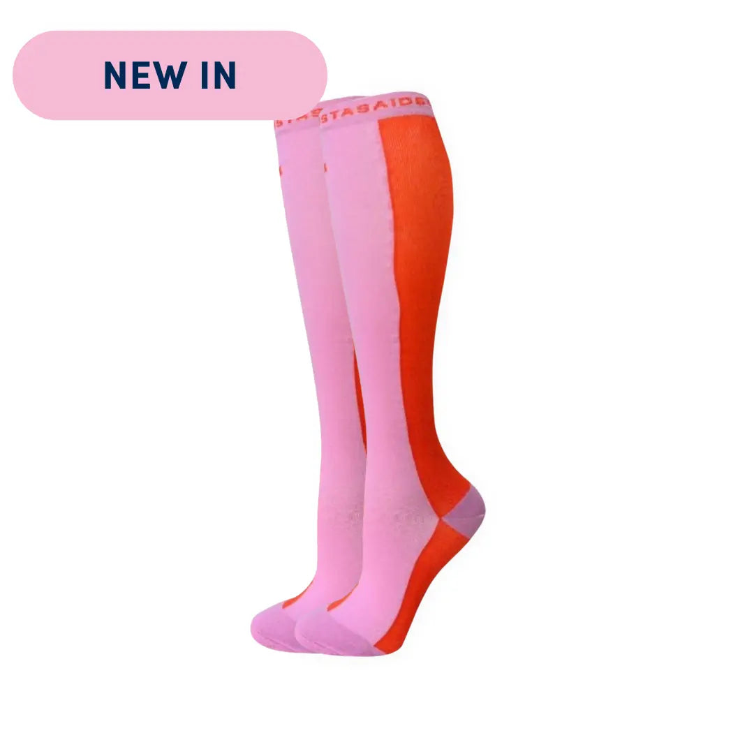 In-Charge Sugar Pink/Chilli Two-Tone Compression Socks