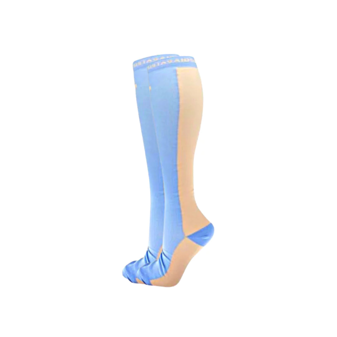 In-Charge: Sleepy Blue/Peach Two-Tone Compression Socks - Sistasaidso+
