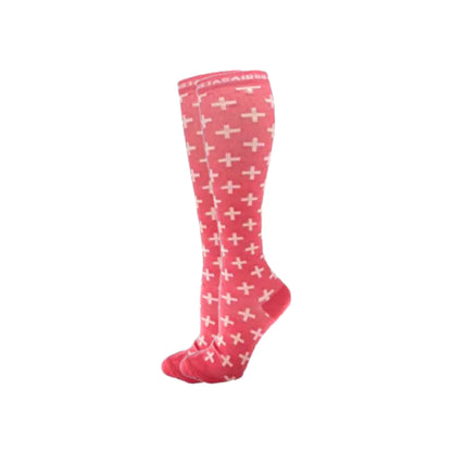 On-Shift: Coral Cross Compression Socks - Sistasaidso+