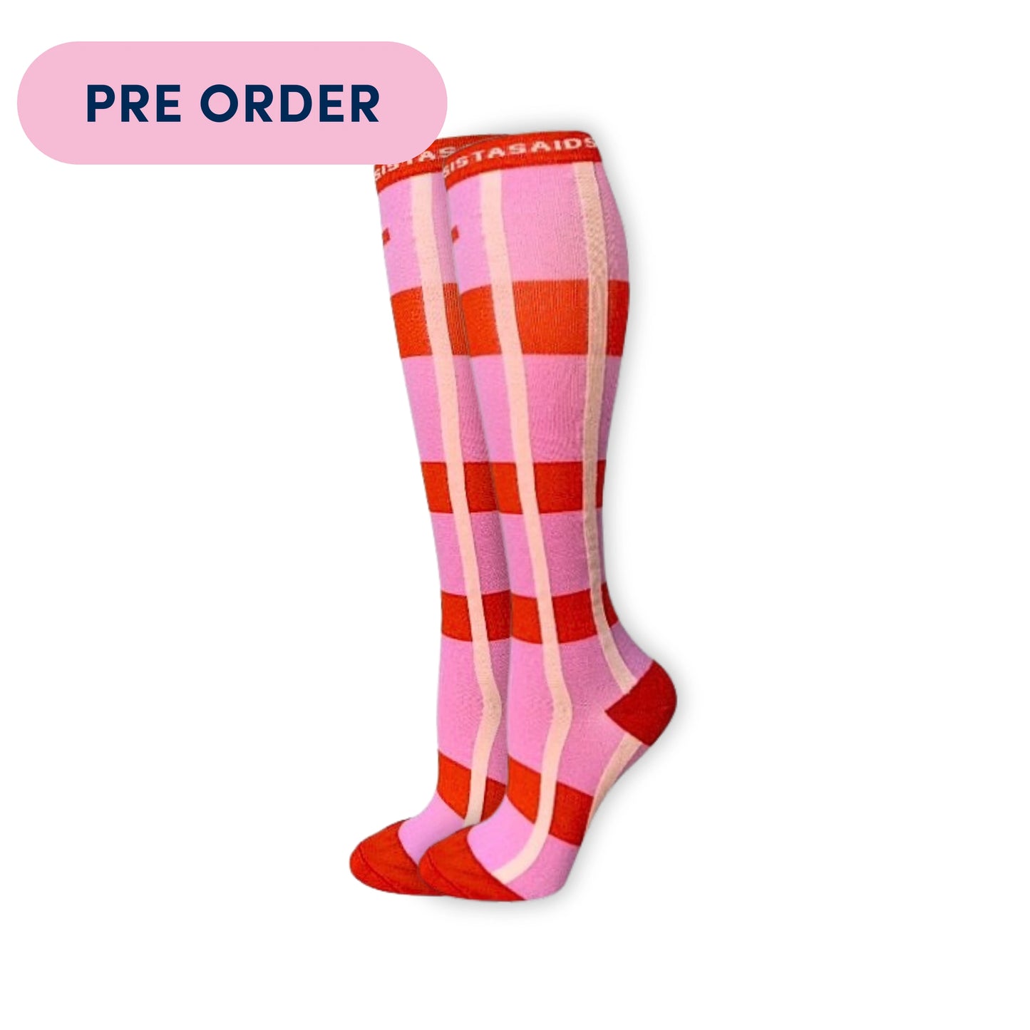 In-Charge Sugar Pink Crisscross Compression Socks