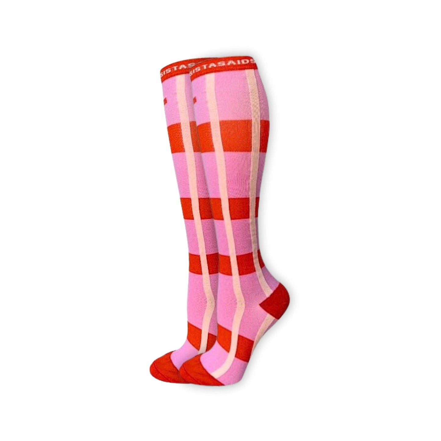 In-Charge Sugar Pink Crisscross Compression Socks