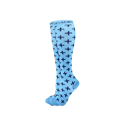 On-Shift: Sky Blue Cross Compression Socks - Sistasaidso+