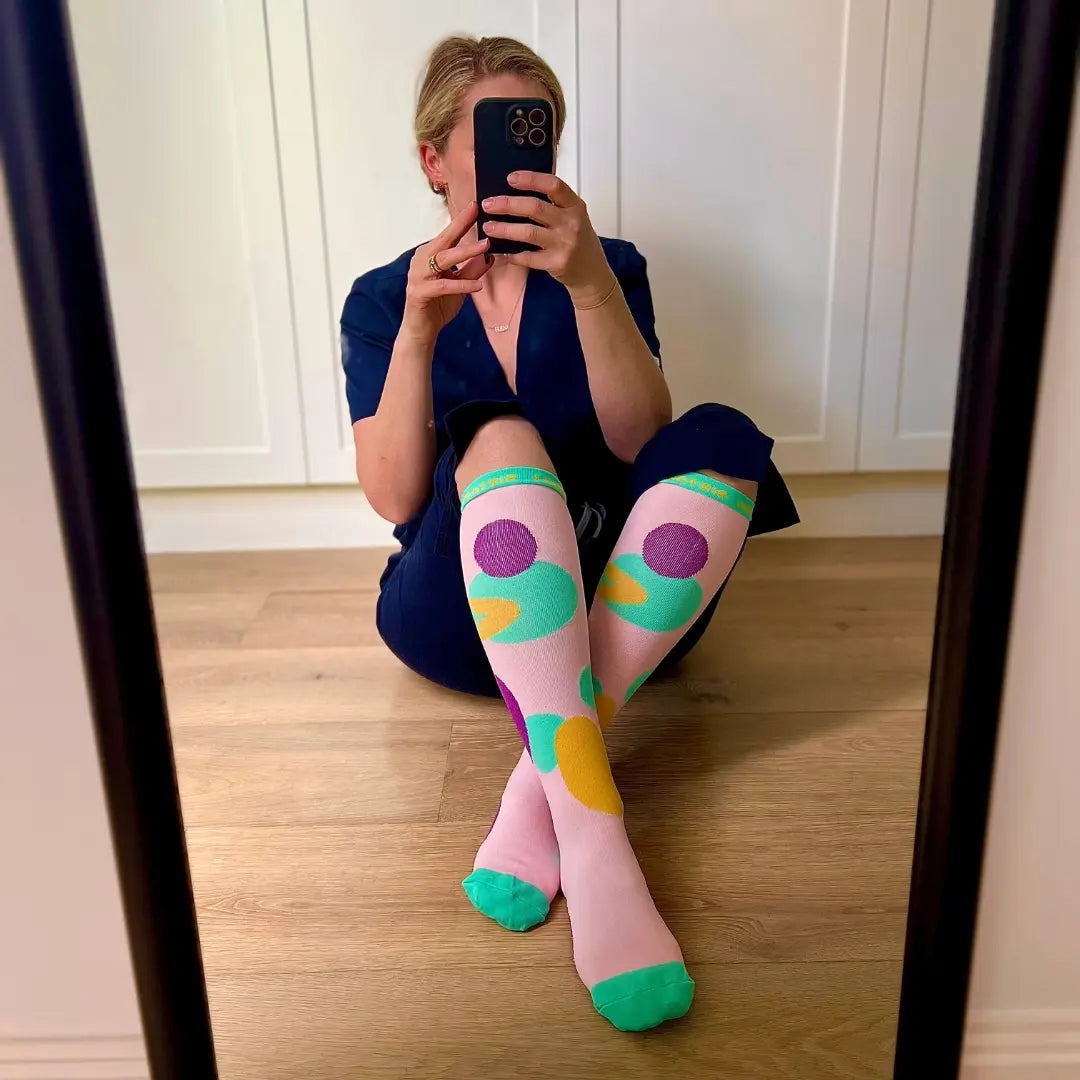 Late/Early Popping Candy Compression Socks 3-Set