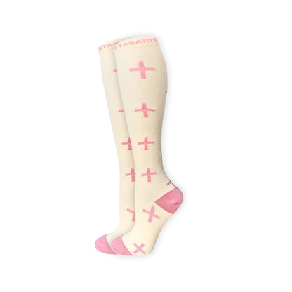 Late/Early Strawberries and Cream Cross Compression Socks