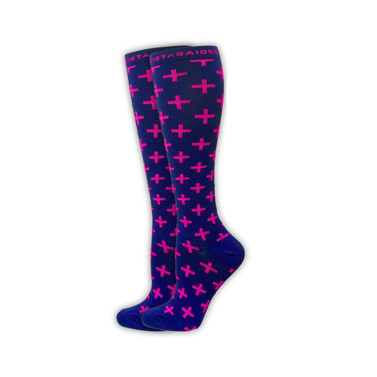 On-Shift Pink Shock Compression Socks