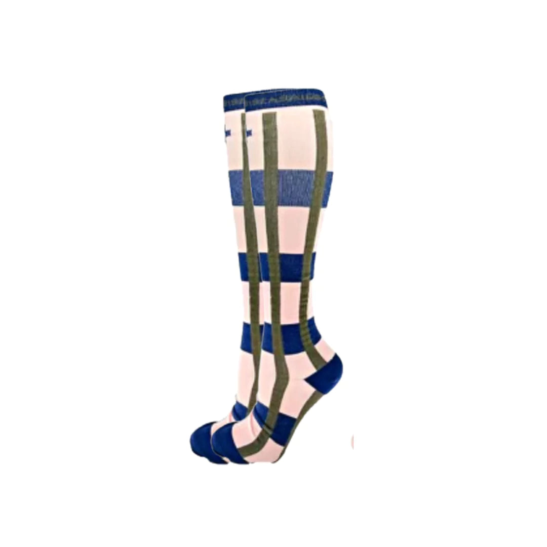 In-Charge: Blush Crisscross Compression Socks - Sistasaidso+