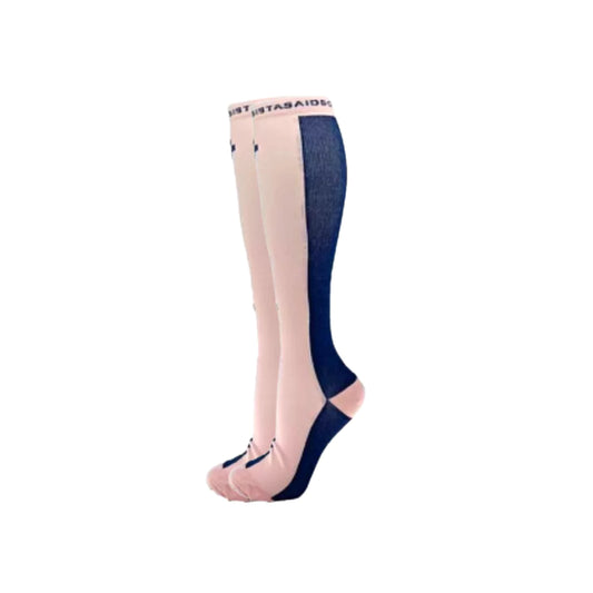 In-Charge: Blush/French Navy Two-Tone Compression Socks - Sistasaidso+