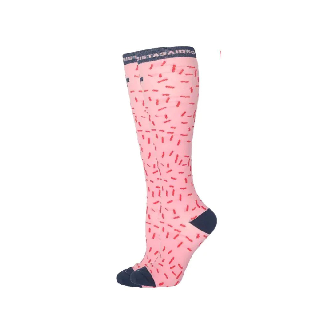 In-Charge: Bubblegum Pink Freckle Compression Socks - Sistasaidso+