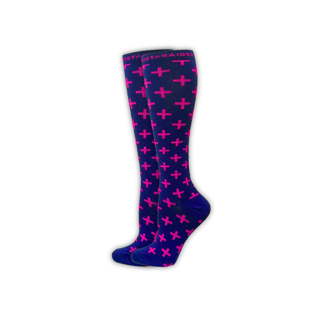 On-Shift Pink Shock Compression Socks