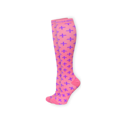 On-Shift Pink Pulse Compression Socks