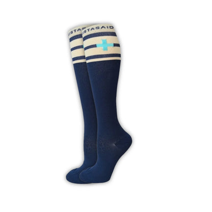 Handover Navy/Grey High Top Compression Socks