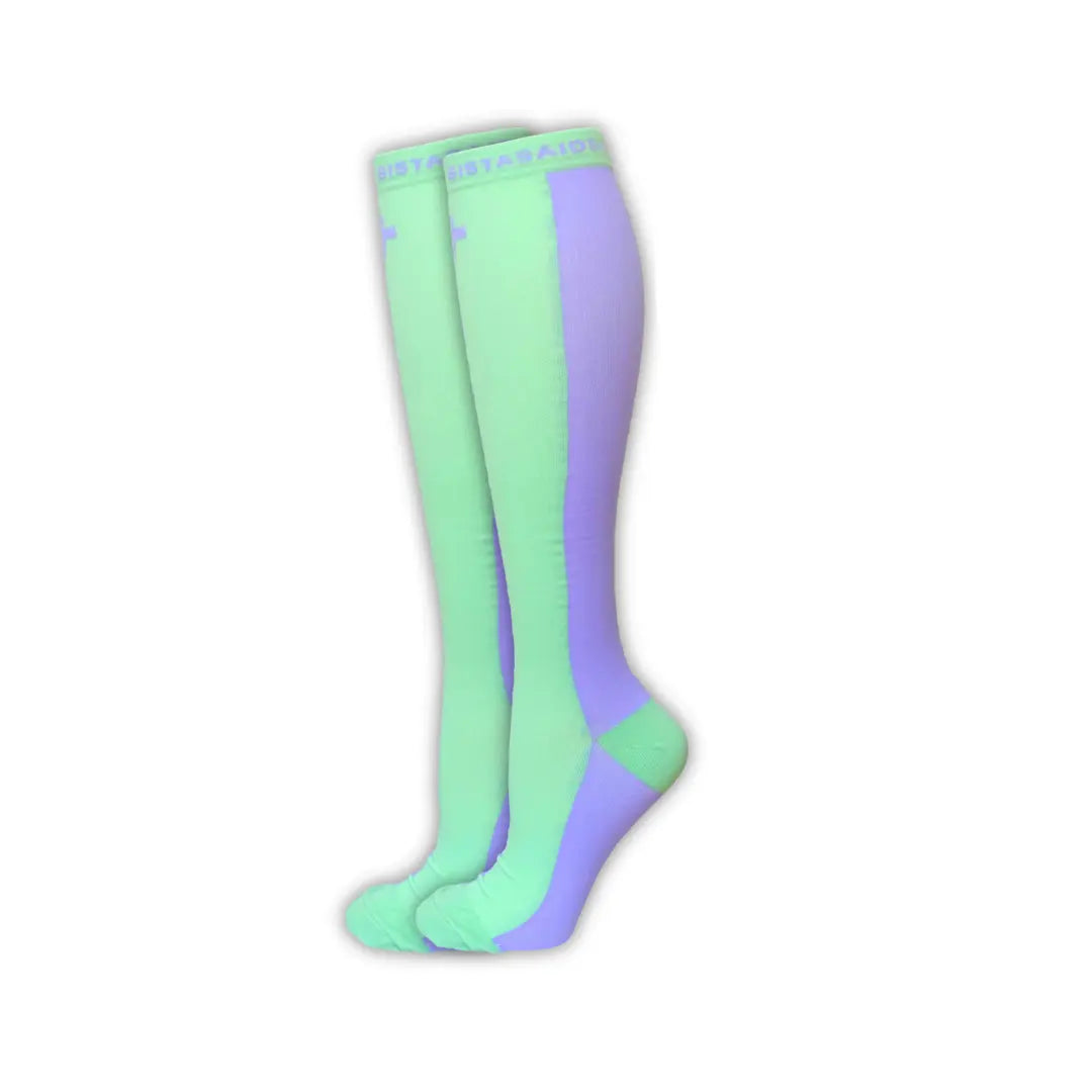 In-Charge Mint/Lilac Two-Tone Compression Socks