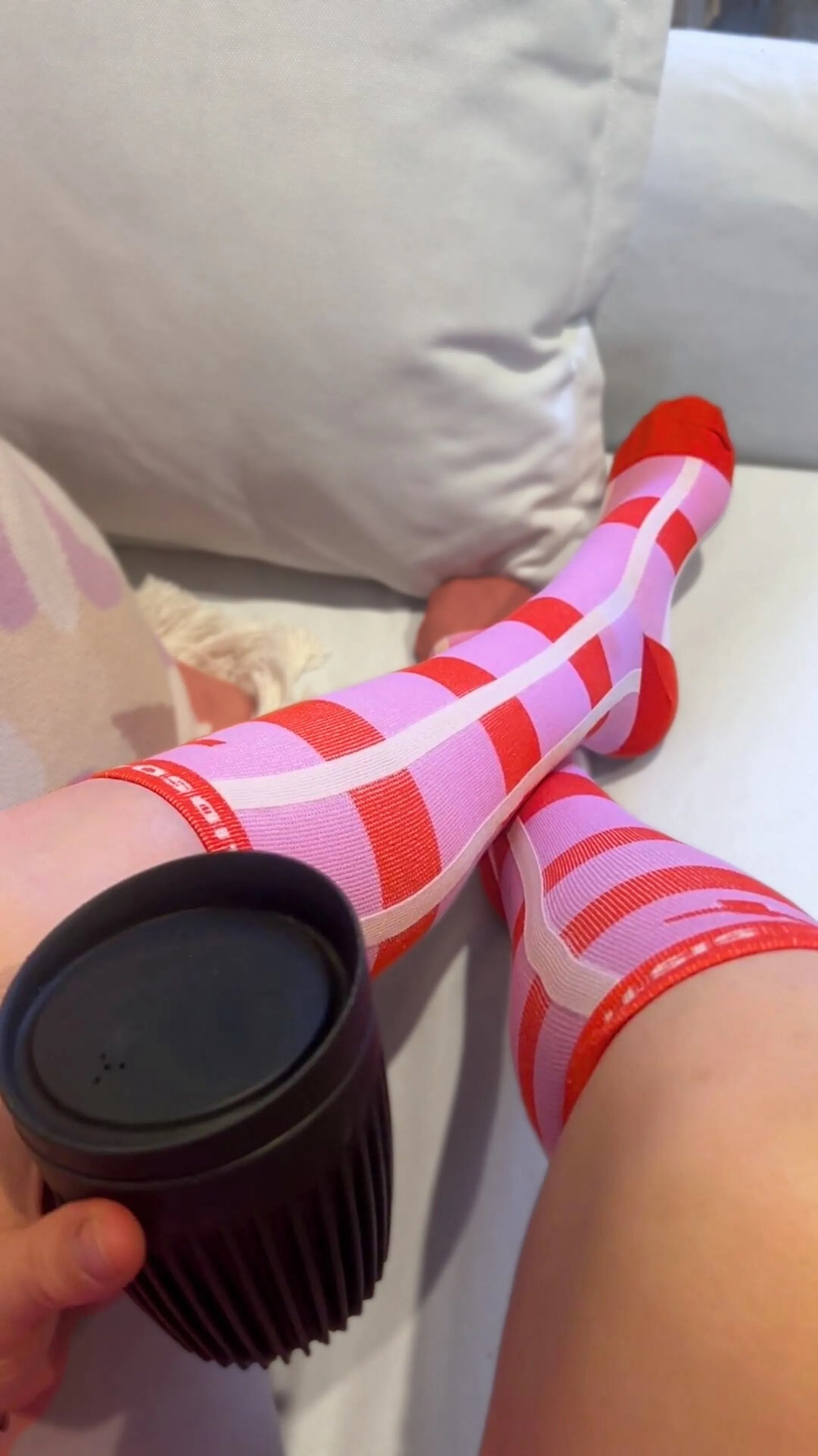 In-Charge Sugar Pink Crisscross Compression Socks