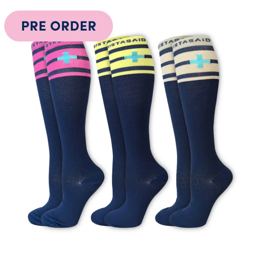 PRE ORDER Handover Navy High Top Compression Socks 3-Set
