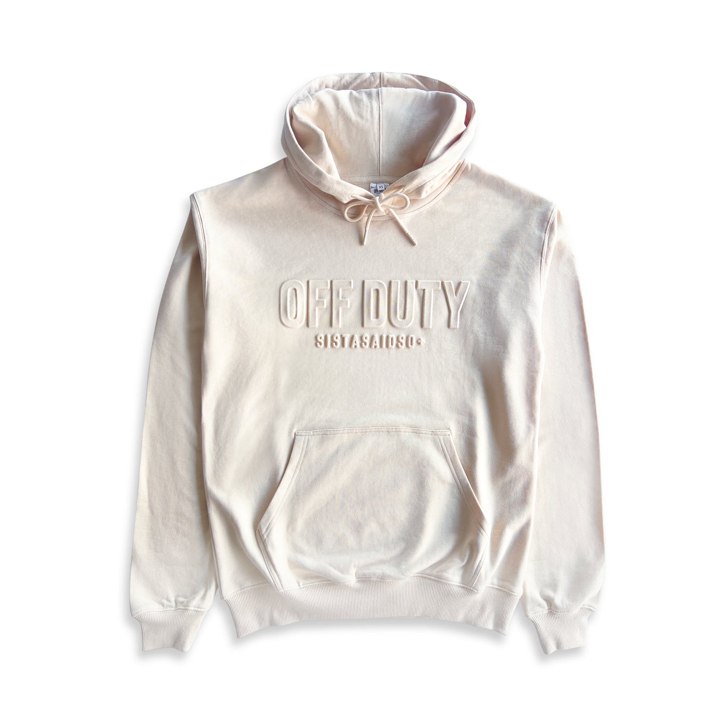 OFF DUTY™️ Unisex Sand nurse Hoodie and nurses accessory from Sistasaidso flat lay