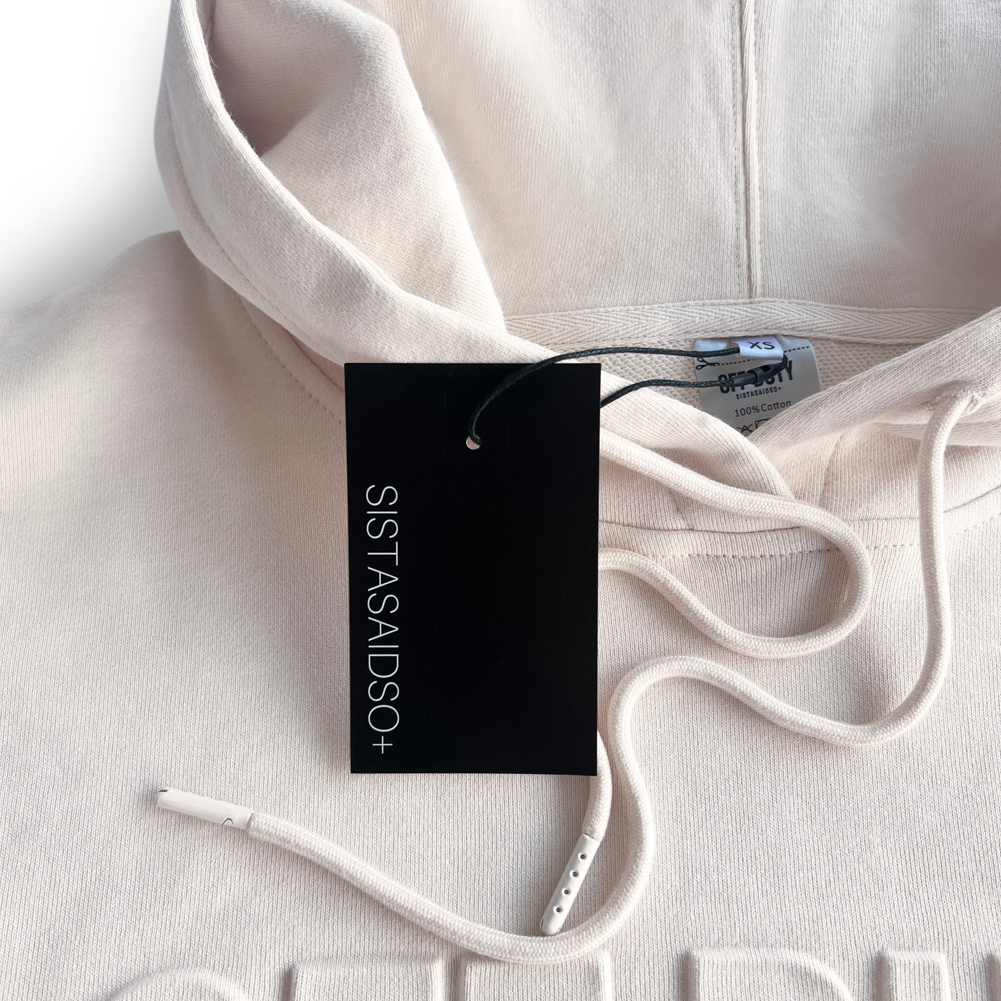 close up OFF DUTY™️ Unisex Sand nurse Hoodie and nurses accessory from Sistasaidso