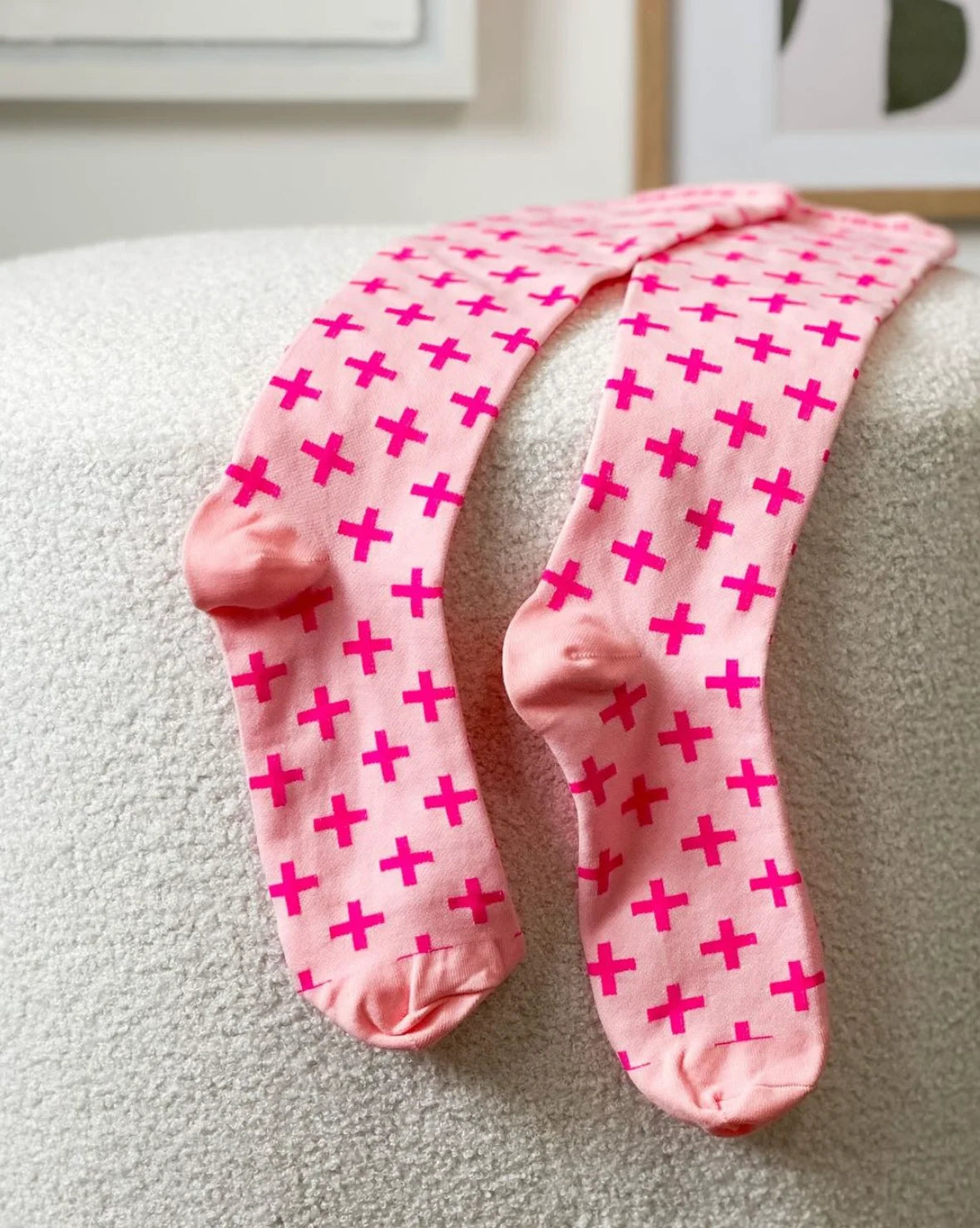On-Shift Pink Lemonade Cross Compression Socks