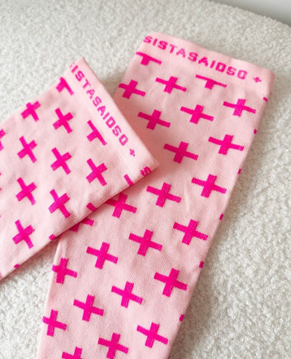 On-Shift Pink Lemonade Cross Compression Socks