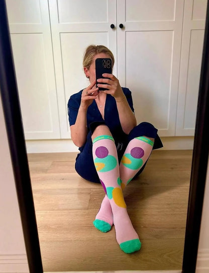 Late/Early Fairy Floss Bubble Compression Socks