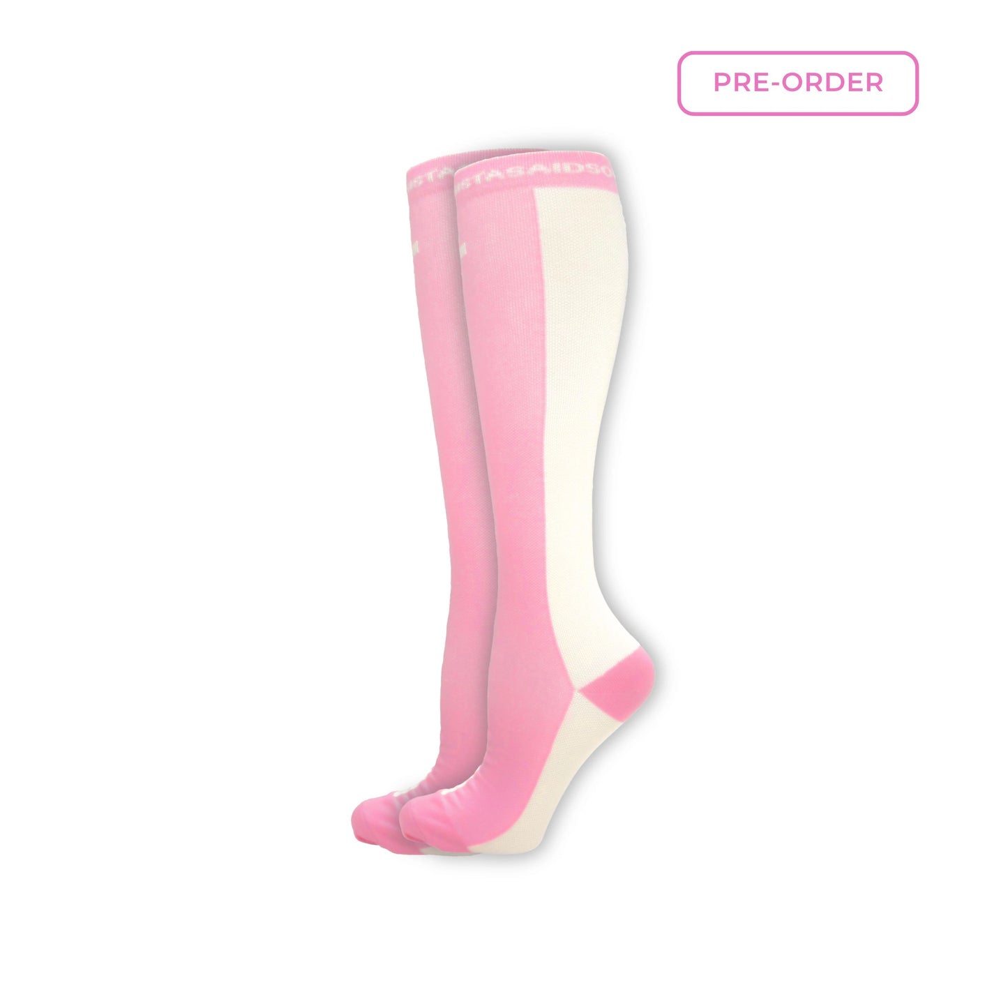 In-Charge Strawberry Cream Two-Tone Compression Socks