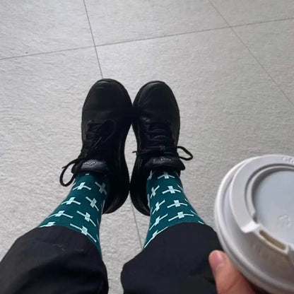 On-Shift Teal Cross Compression Socks