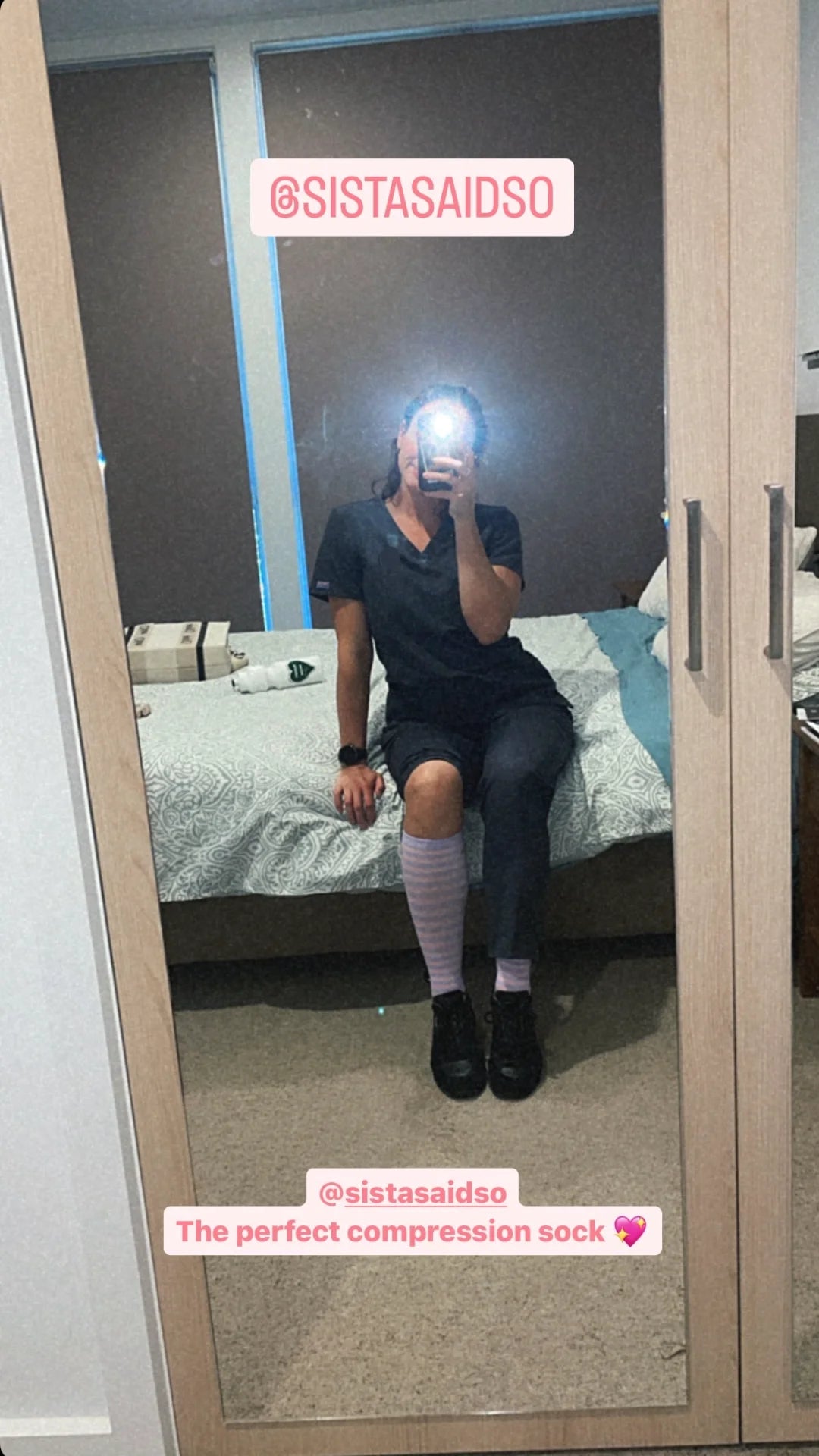 Overtime Lilac/Fairy Floss Stripe Compression Socks