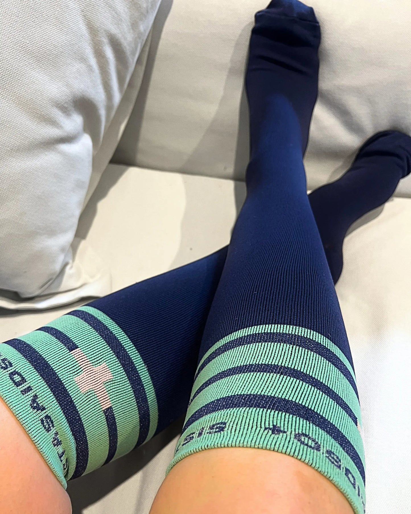 Overtime Navy High Top Compression Socks