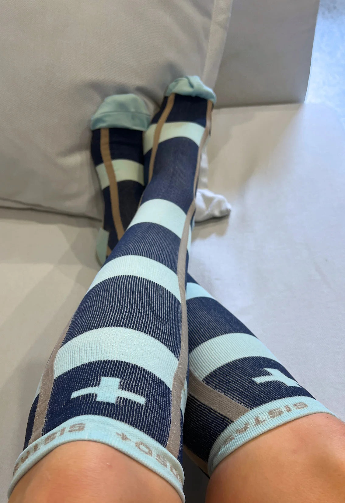 In-Charge Navy Crisscross Compression Socks