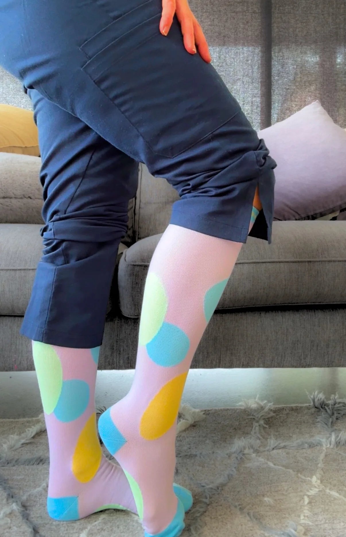 Late/Early Lilac Bubble Compression Socks