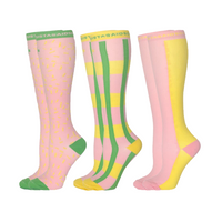 Thumbnail for Buy Sistasaidso+ 3-Set 'In-Charge: Powder Pink/Apple Green/Mellow Yellow' Compression Socks Online - Sistasaidso+