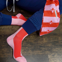 Thumbnail for In-Charge: Bubblegum Pink/Navy/Scarlett Compression Socks 3-Set - Sistasaidso+